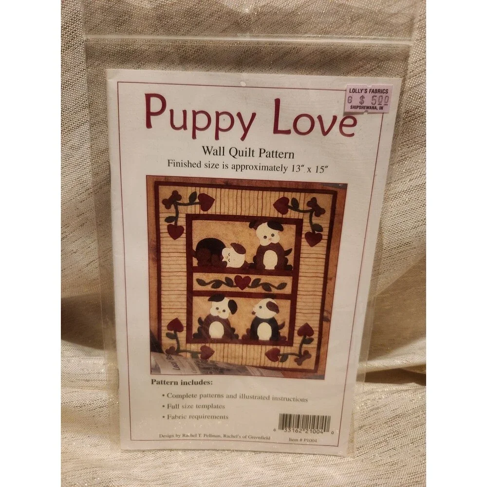 Puppy Love Wall Quilt Pattern Booklet #P1004 Rachel T. Pellman NEW Uncut 13x15